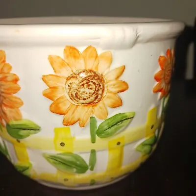 $18.95 • Buy Vintage Ceramic Garden Pot House Plant Pot 7  Hand Painted