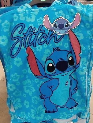 Disney Lilo & Stitch Hooded Poncho Towel Kids Bathrobe Beach Bath Swimming S/M/L • £14.99