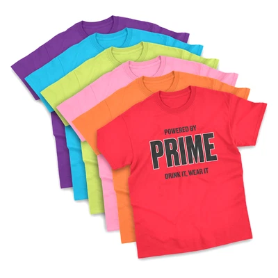 £10.99 • Buy Prime T-shirt Childrens Kids Birthday Gift   Powered By Prime Drink It, Wear It 