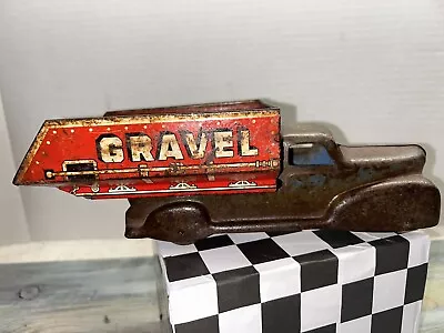 1945 Marx Sand And Gravel Truck Pressed Steel & Tin. Blue Body Red Dump • $15