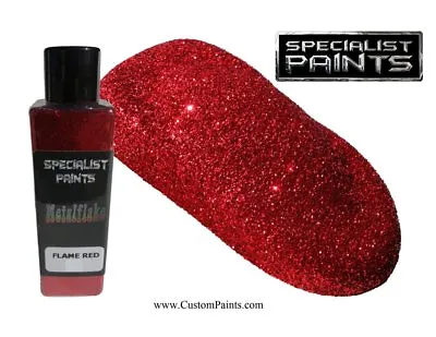 FLAME RED Metal Flake 2oz Large - .015 Hex Custom HOK Automotive Motorcycle • $9.99