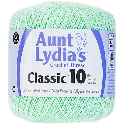 Aunt Lydia's Classic Crochet Thread Size 10-Mint Green 154-428 • £11.14