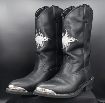 $95 • Buy Women's Harley Davidson Boots Size 10 Steel On Toes And Heels With Embroidery