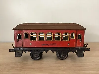 BING O GAUGE (1920s?) EARLY 2nd PASSENGER COACH. Maroon /Brown • $60