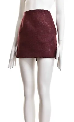 ACNE STUDIOS Women's Kyte Twill AW14 Mohair Burgundy Mini Short Skirt Pockets 36 • $65