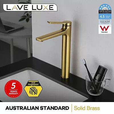 Bathroom Round Vanity Sink Basin Mixer Tap Faucet Brass Black Chrome Tall WELS • $98.55