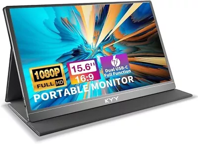 Portable Monitor 15.6'' FHD 1080P Ultra-Slim IPS Display W/Smart Cover & Speaker • $39.99