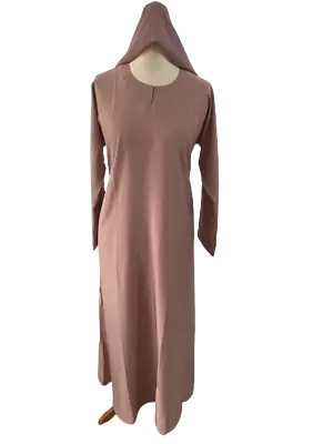 £16.99 • Buy Ladies A-Line Regular Plain Pocket Nida Abaya/Jilbab/Maxi Almond Pink In 52-60