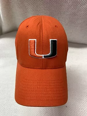 Nike University Of Miami Hurricanes Baseball Cap Hat Orange FlexFit • $14.99