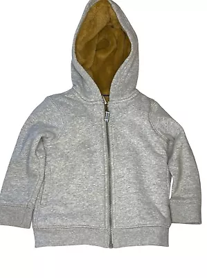 £8.08 • Buy Carters Toddler Boys Size 2T Gray Fur-Lined Hoodie Zip-Up Very Warm And Soft
