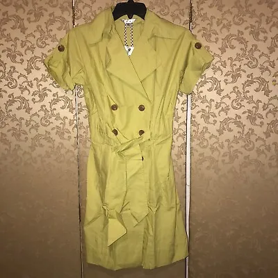 Cabi #390 NWT Green Double Breasted Short Sleeve Safari Trench Coat Jacket XS • $19.99