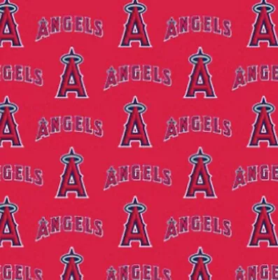 Cotton Los Angeles Angels Of Anaheim Red MLB Baseball Cotton Fabric BTY D158.03 • $13.95