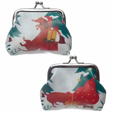 Dachshund Through The Snow Christmas Tic Tac Purse Dog Dogs Stocking Filler Gift • £3.25