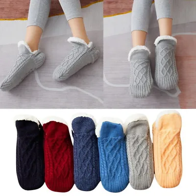 £6.38 • Buy Winter Slipper Women Mens Warm Fleece Floor Socks Fluffy Non Slip Cosy Lined Bed