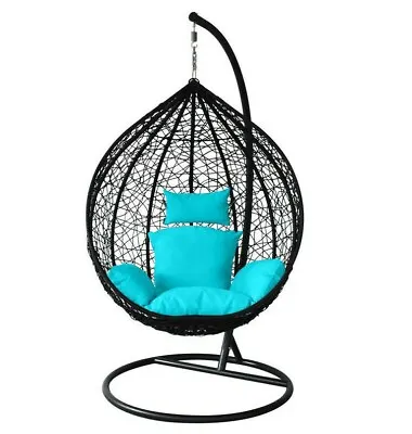 Beautiful Home Brand New Black Egg Chair  Beach Chair Strong Steel Hook SW86K • $269