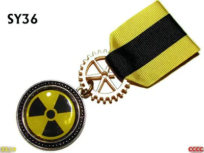 Steampunk Medal Pin Drape Badge Brooch Warning Virus Biohazard Radiation #MSY36 • $11.37