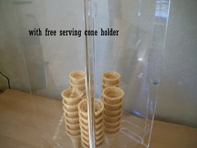 £134 • Buy Ice Cream Cone Display/Storage Case Cabinet Acrylic. Waffle & Wafer Cone Holder