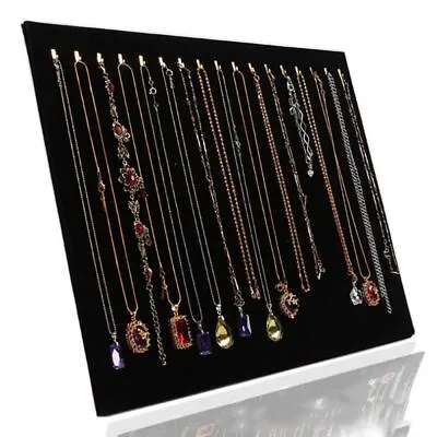 17 Hook Black Velvet Necklace Chain Stand Jewelry Holder Display Racks Organizer • $20.89