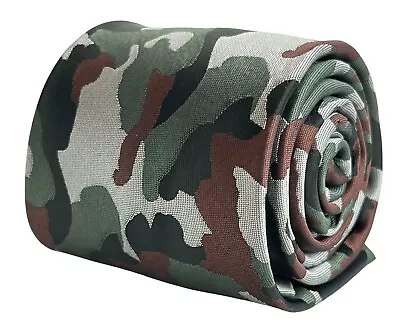 Army Camouflage Green Brown Forest Design Mens Neck-tie By Frederick Thomas Ties • $19.88