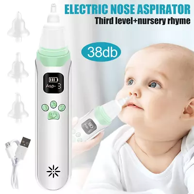 Baby Silicone Nasal Aspirator Electric Safe Hygienic Nose Cleaner For Infant • £14.99