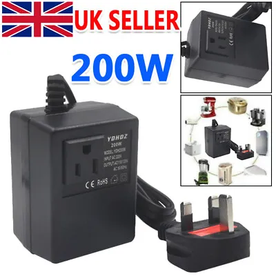 200W Step Down Power Voltage Converter Transformer 220V/240V To 110V/120V New • £12.49