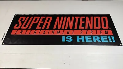 SUPER NINTENDO IS HERE 90's Vintage Style Display Dealer Promo Banner  SNES • $68.98