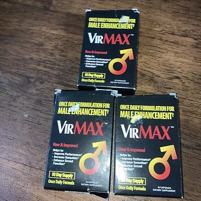 3 Packs Virmax Male Enhancer 10ct Enhance Sexual Function Dietary Supplement • $29.99