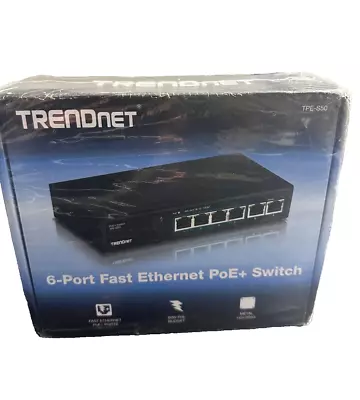 Trendnet 6- Port Fast Ethernet Poe+ Switch Tpe-s50 Sealed • $35