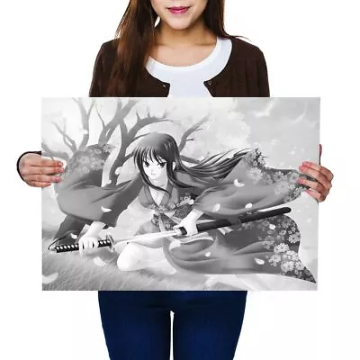 A2 - Samurai Anime Girl Japanese Poster 59.4X42cm280gsm(bw) #38762 • £11.99
