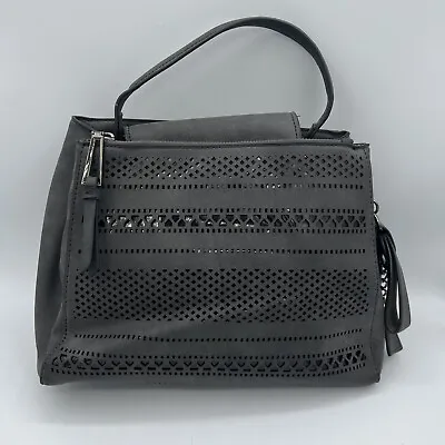 $23 • Buy Jessica Simpson Faux Suede Satchel Purse Hand Bag Size 10” X 5” X 9  X 9” Gray