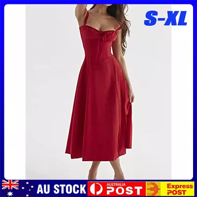 $32.99 • Buy Print Bustier Sundress, Women's Sexy Slit Long Printed Dress, Corset Dress AU