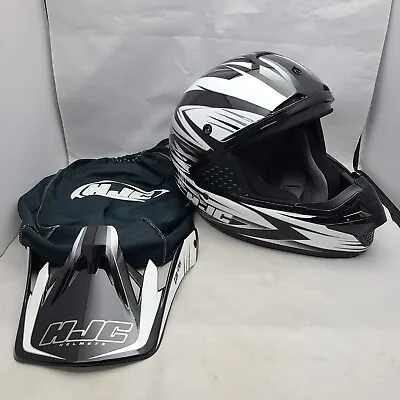 HJC Cs-Mx Motorcycle Cross Helmet Off Road Motorcycle Size Medium Black/White • $29.99