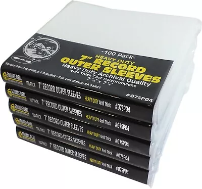 (500) 7  Record Outer Sleeves HEAVY DUTY 4mil THICK Bags Covers ARCHIVAL QUALITY • $64.99