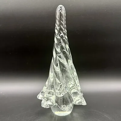 $37.80 • Buy Clear Twist Swirl Glass Crystal Christmas Tree 9.5” Spiral Figurine Decoration