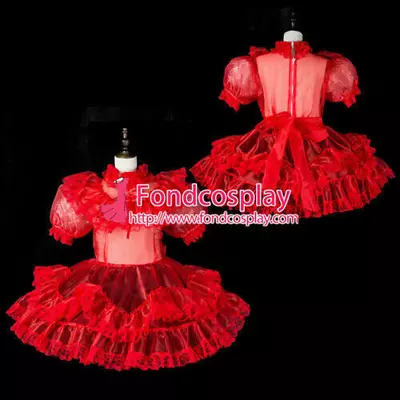 Sissy Maid Organza Dress Lockable Cosplay Costume Tailor-made • $26.88