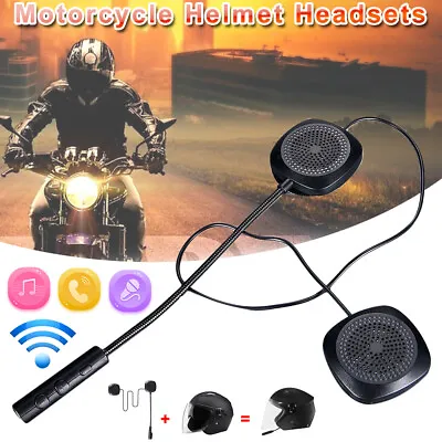 Bluetooth 5.0 Helmet Motorcycle Headset Speakers Handsfree W/ Mic Rechargeable • $16