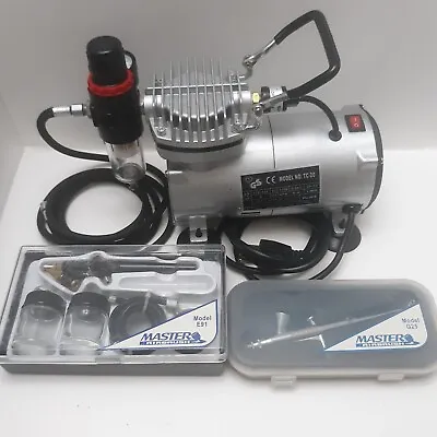 Pro Master Airbrush Compressor & Airbrushes Set GS Model No.TC-20 Model G25 E91 • $100