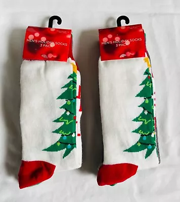 Men's Christmas Socks Shoe Size: 7-12 Assorted Patterns 6 Pairs NEW • $18.88