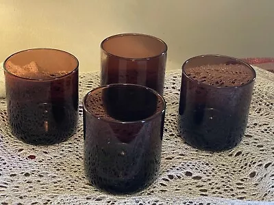 Vintage Hazel Atlas Moroccan Amethyst Drinking Glasses Set Of 4- 10 Oz. 3 1/4  • $34