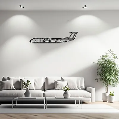 C-141 Starlifter Silhouette Metal Wall Art Airplane Silhouette Wall Decor • $119