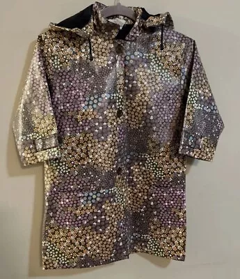 Marie Chantal Girls Size 10 Designer Hooded Rain Coat Jacket Floral Polyurethane • $29.99