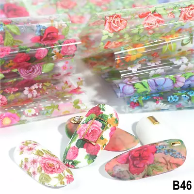 Chrysanthemum Daisy Glory Flower Nail Foil Transfer Sticker 10pcs 20X4cm   • $2.68