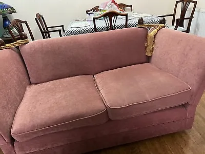 Laura Ashley Drop Arm Knoll Sofa In Pink • £300