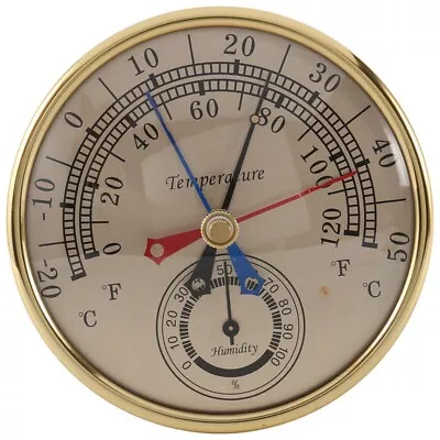 5inch Min Max Thermometer Hygrometer Wall Mount Wall  Analog Indoor Outdoor Anti • £14.39