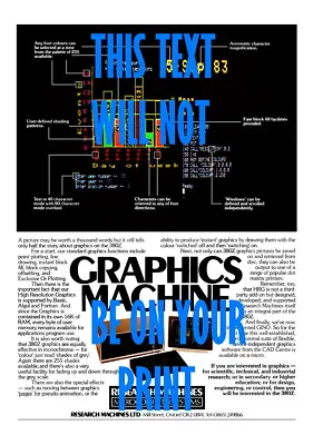 Research Machines 380Z Colour Magazine Advert A3 Poster On 270gsm Ilford Galerie • £19.95