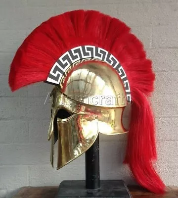 18 Gauge Steel Brass Coated Medieval Greek Corinthian Helmet Spartan Helmet ZY • $120