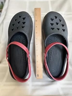 Disney Mickey Mouse Crocs Womens 10 - Black W/ Pink • $19