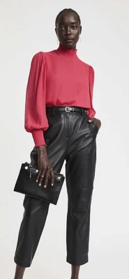$25 • Buy Witchery Shirred High Neck Blouse Size 12 In The Colour Cherry Worn Once