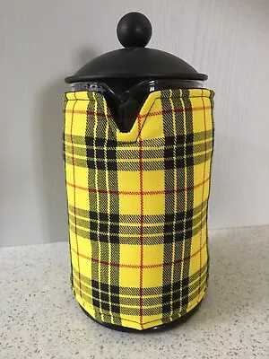 Handmade 800ml Cafetiere Cosycozyyellow GoldTartan Coffee Cover • £10.50