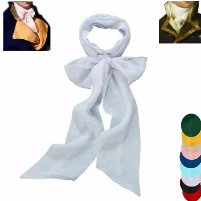 Victorian  Men Empire Cravat Long Regency Ascot Tie Renaissance Neckerchief • $12.99